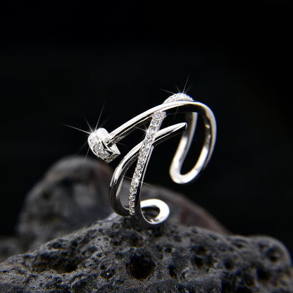 Cubic Zirconia Fashion Irregular Design Ring - jewelryweilin