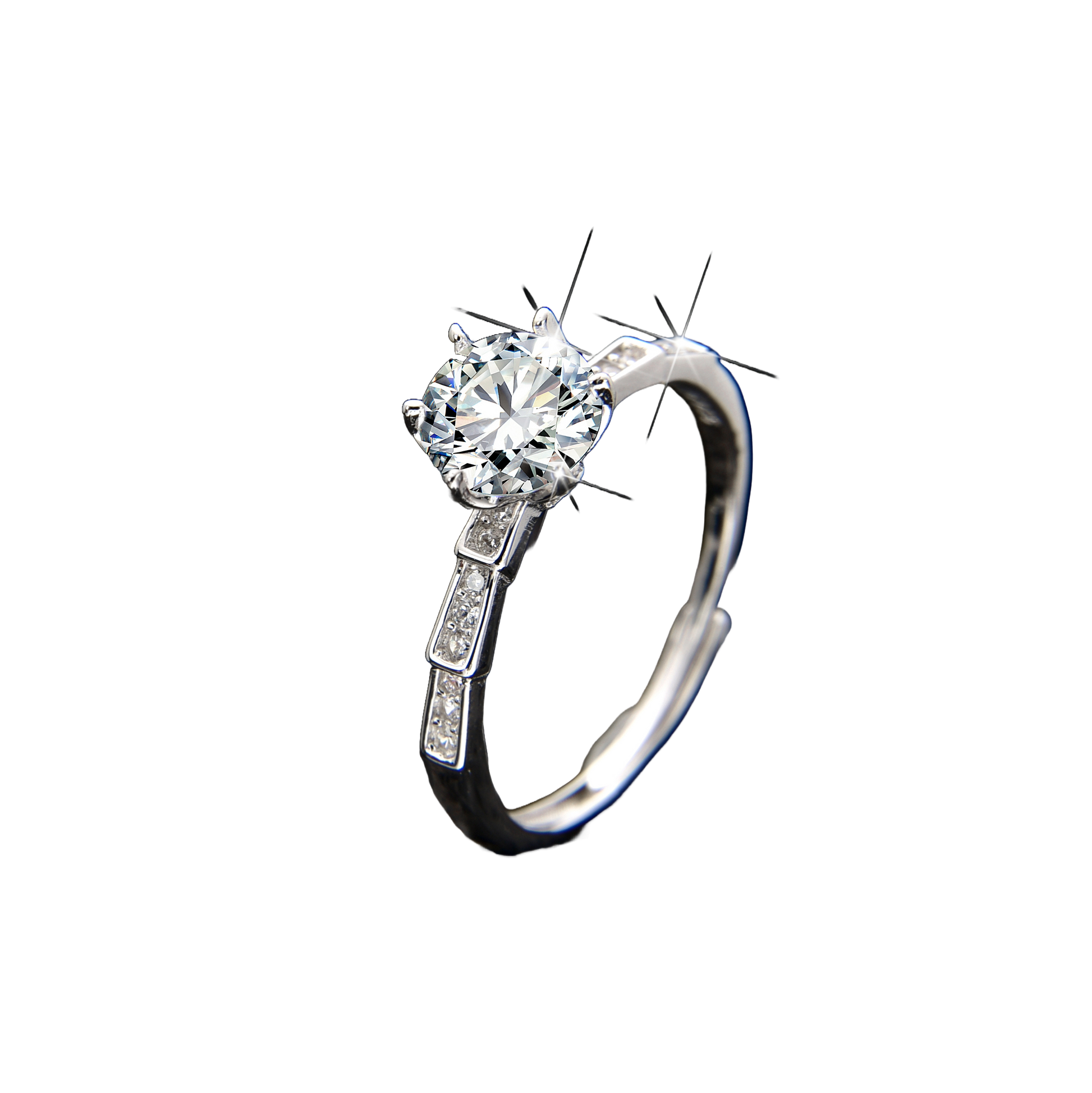 Petal-shaped zircon ring - jewelryweilin