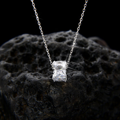 Luxury and Noble Square Zirconia Pendant Necklace - jewelryweilin