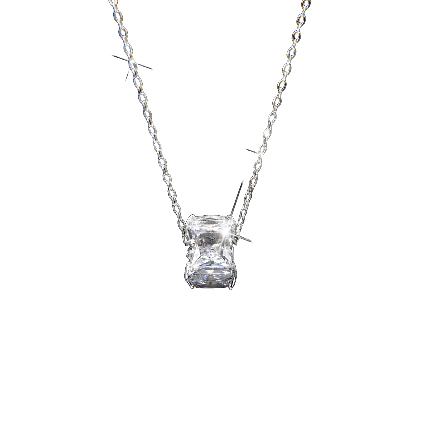 Luxury and Noble Square Zirconia Pendant Necklace - jewelryweilin