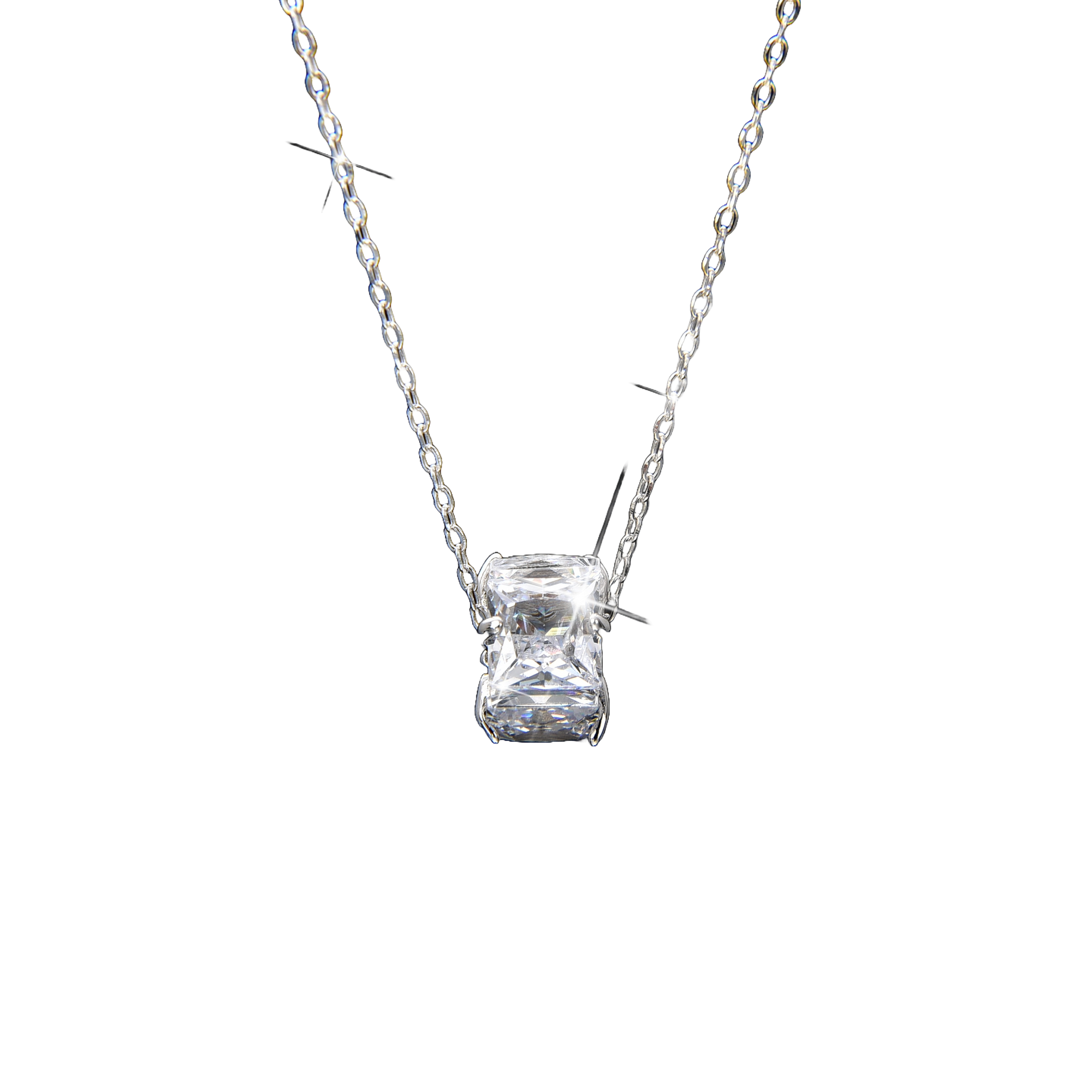 Luxury and Noble Square Zirconia Pendant Necklace - jewelryweilin