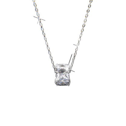 Luxury and Noble Square Zirconia Pendant Necklace - jewelryweilin