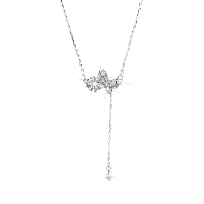 Exquisite zircon and gold-plated butterfly pendant necklace - jewelryweilin