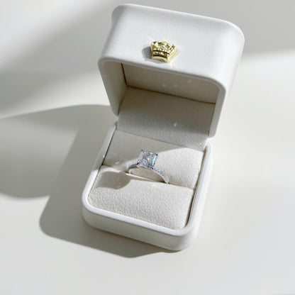 Classic and fashionable ice flower cut zircon ring - jewelryweilin