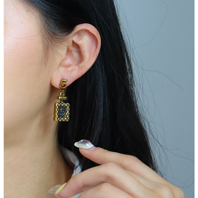 Cool Retro Alphabet Number Earrings- - jewelryweilin