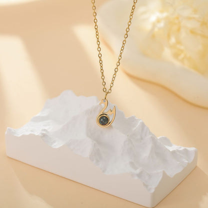 Photo Projection Swan Necklace