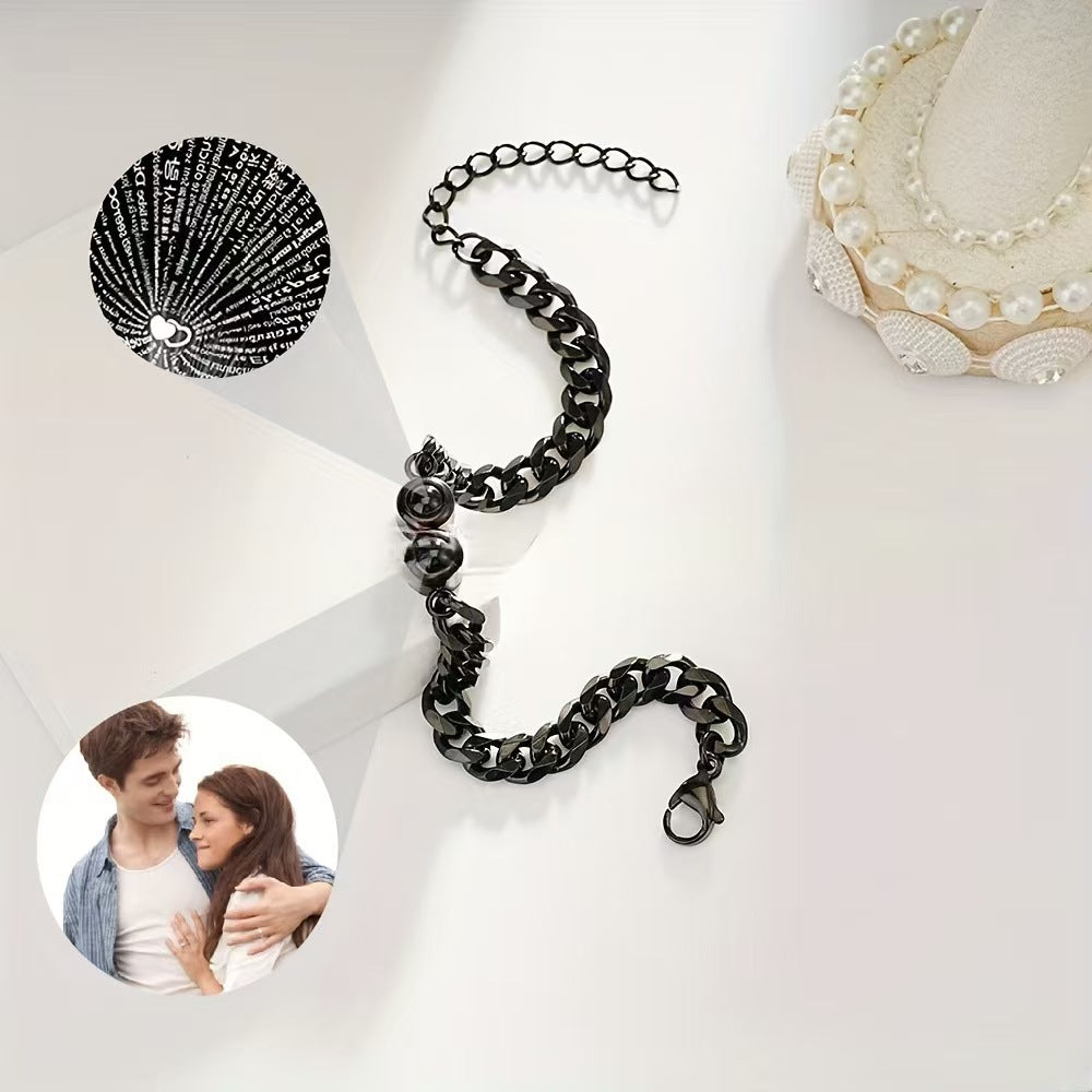 2 Photo Projection Cuban Bracelets