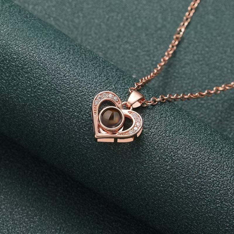 Photo Projection Heart Necklace