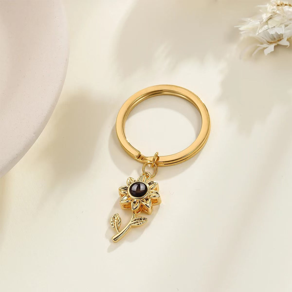 Collar de girasol con proyección de fotos