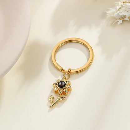 Collar de girasol con proyección de fotos