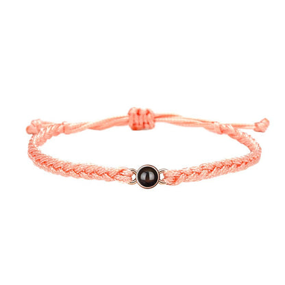 Photo projection hand-woven bracelet