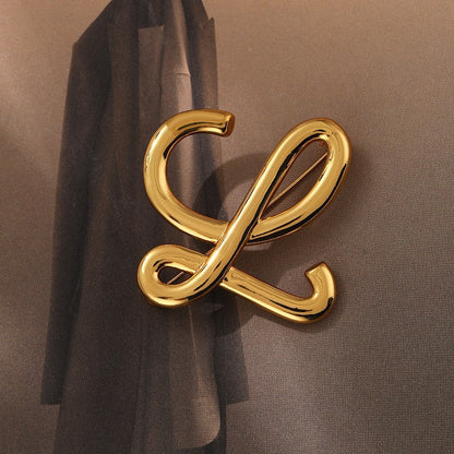 Exquisite temperament letter ladies brooch niche pin accessories - jewelryweilin