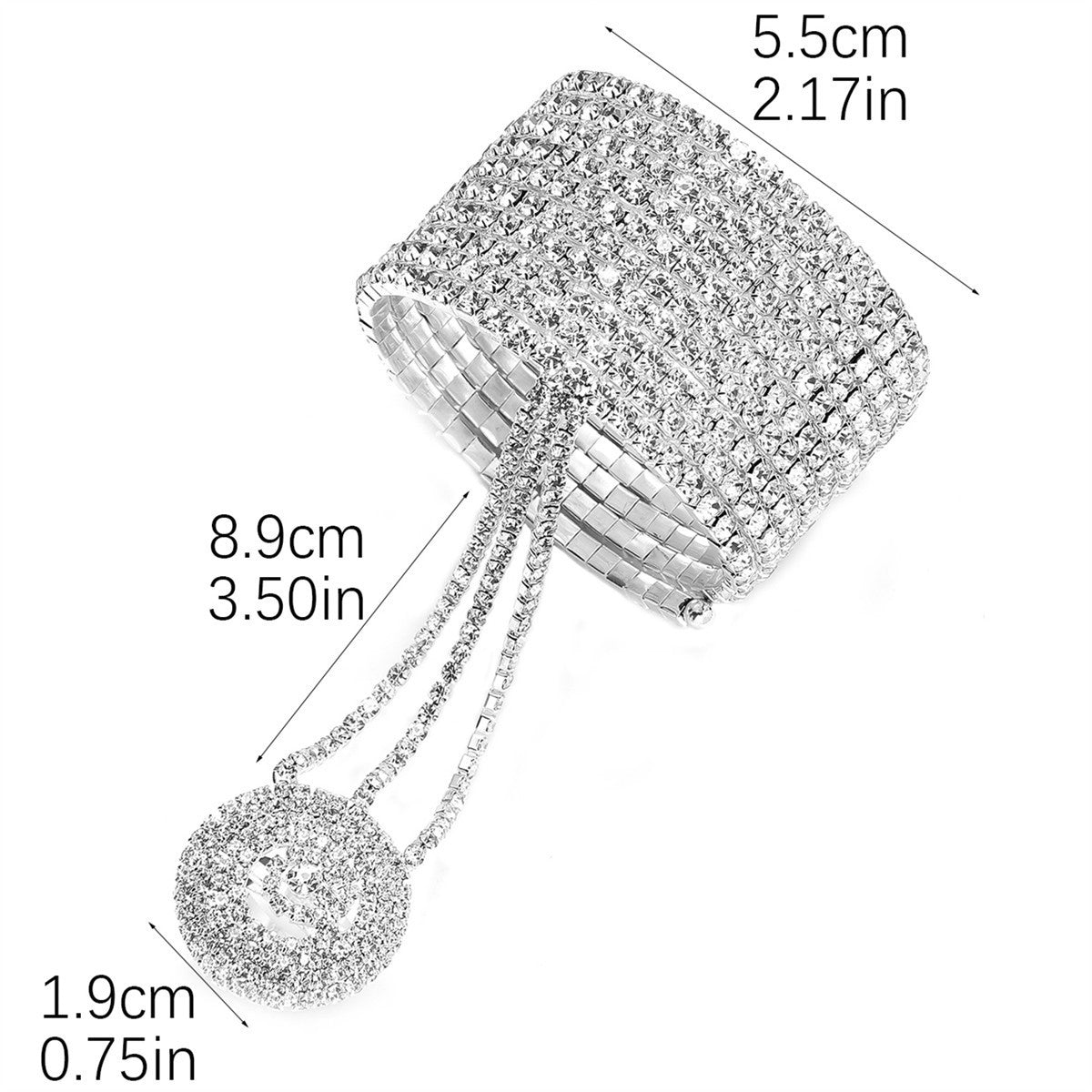 Multi-layered rhinestone finger bracelet