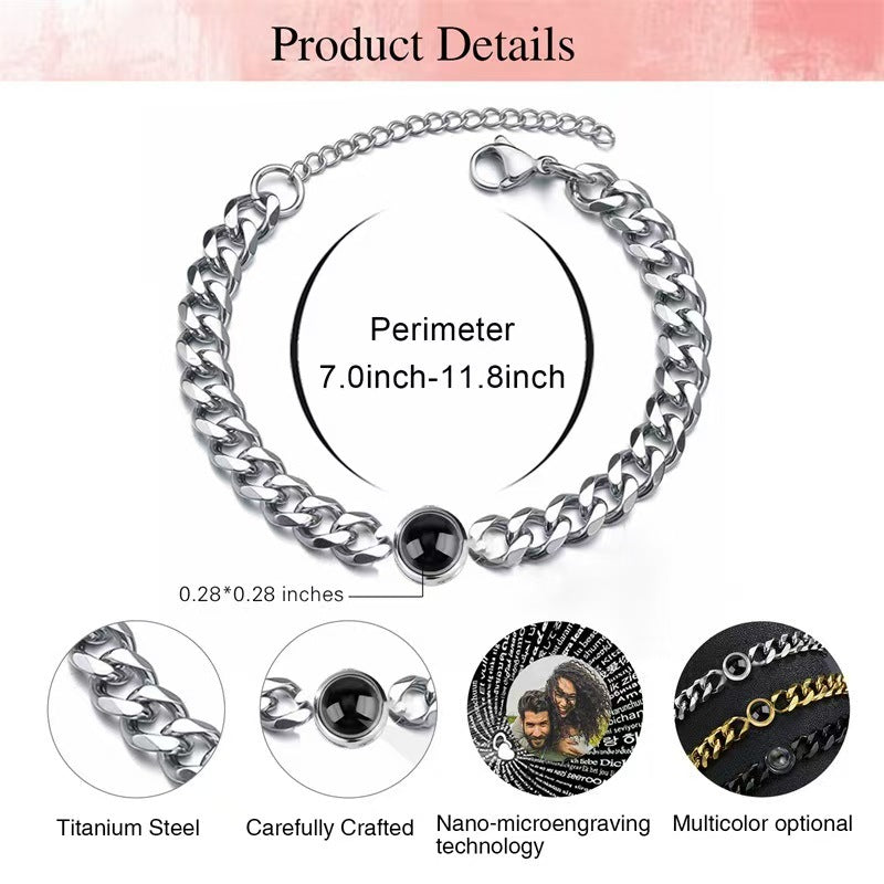 Photo Projection Cuban Bracelet