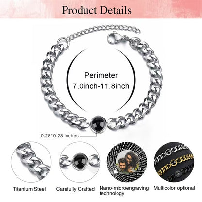 Photo Projection Cuban Bracelet