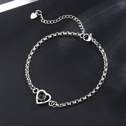 Photo projection heart shape bracelet
