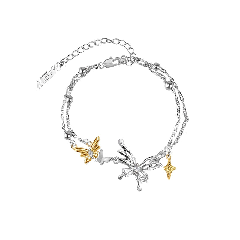 Double layer butterfly dance bracelet