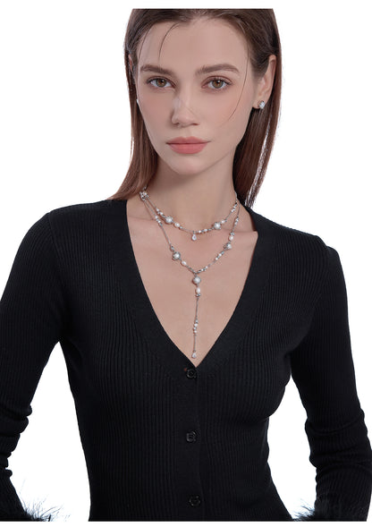 Freshwater pearl long pendant necklace