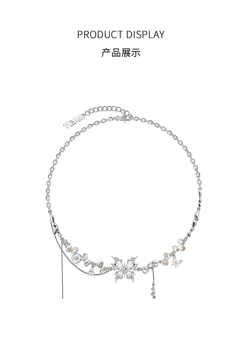 Baroque butterfly pearl necklace