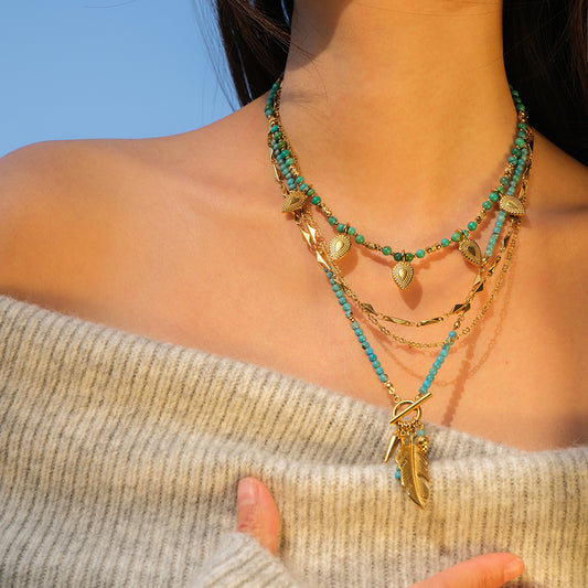Basket of gold leaf necklace
