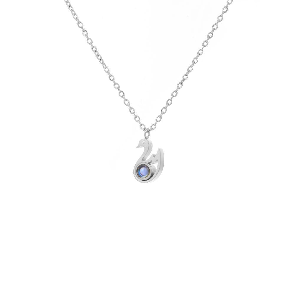 Photo Projection Swan Necklace