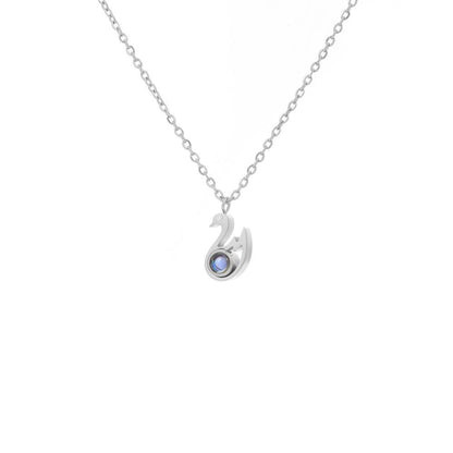 Photo Projection Swan Necklace