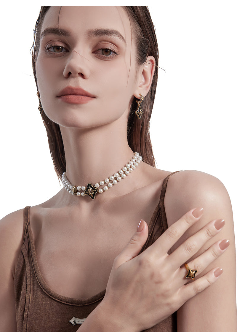 Starburst layered necklace