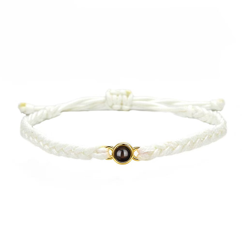 Photo projection hand-woven bracelet