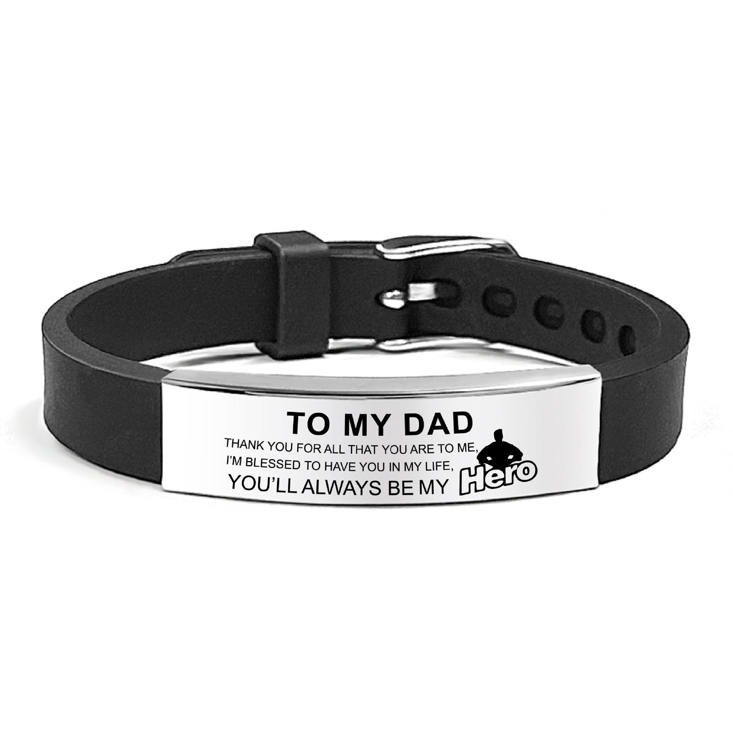 Laser Engraved Square Silicone Watch Band Bracelet