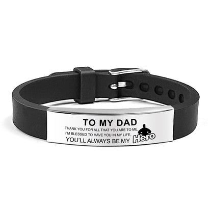 Laser Engraved Square Silicone Watch Band Bracelet