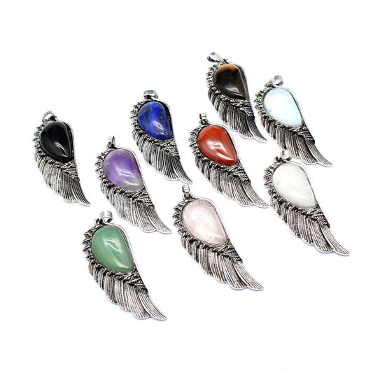 Punk Vintage Crystal Wing Pendant