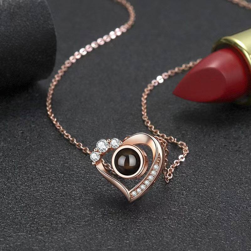 Photo Projection Heart Necklace