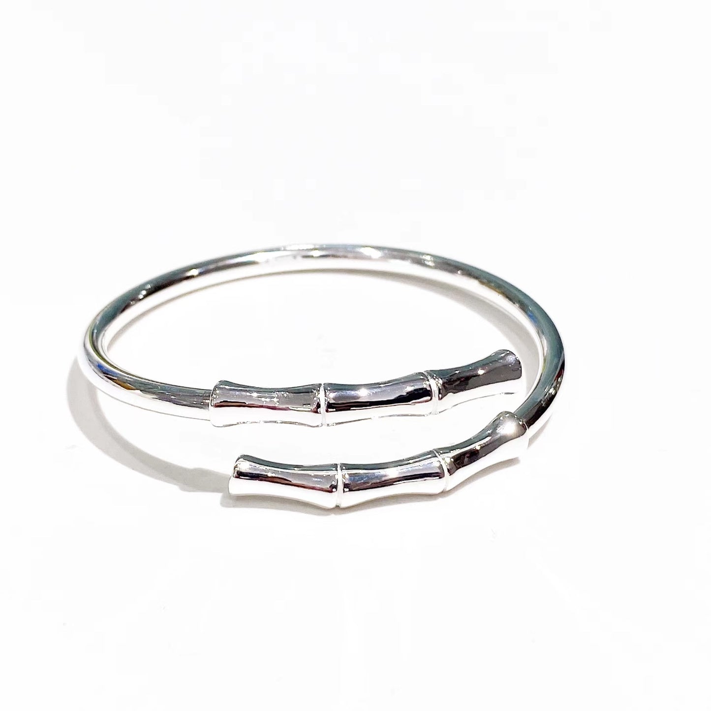 Fashion Bamboo Flash Sand Silver Bracelet