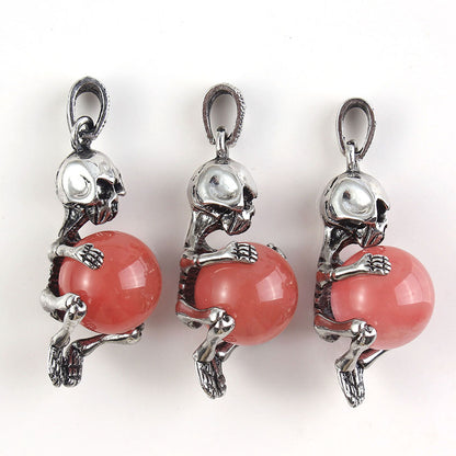 Round Bead Skull Pendant