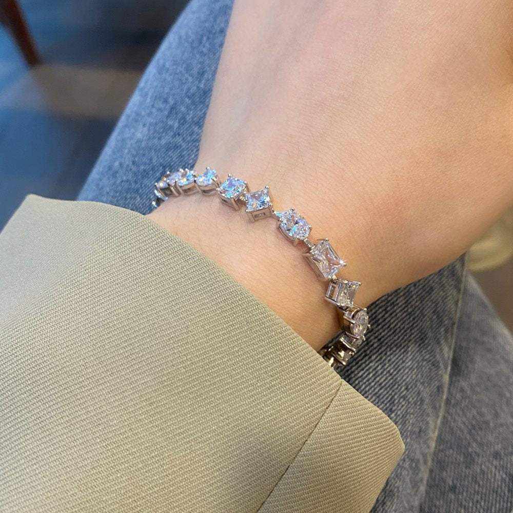 High-end elegant sterling silver full diamond zircon bracelet - jewelryweilin