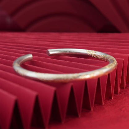 China Frosted round stick open sterling silver bracelet