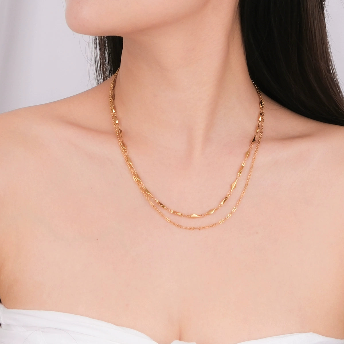 Basket of gold leaf necklace