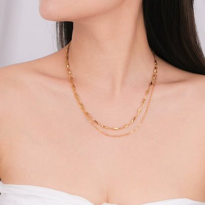 Basket of gold leaf necklace