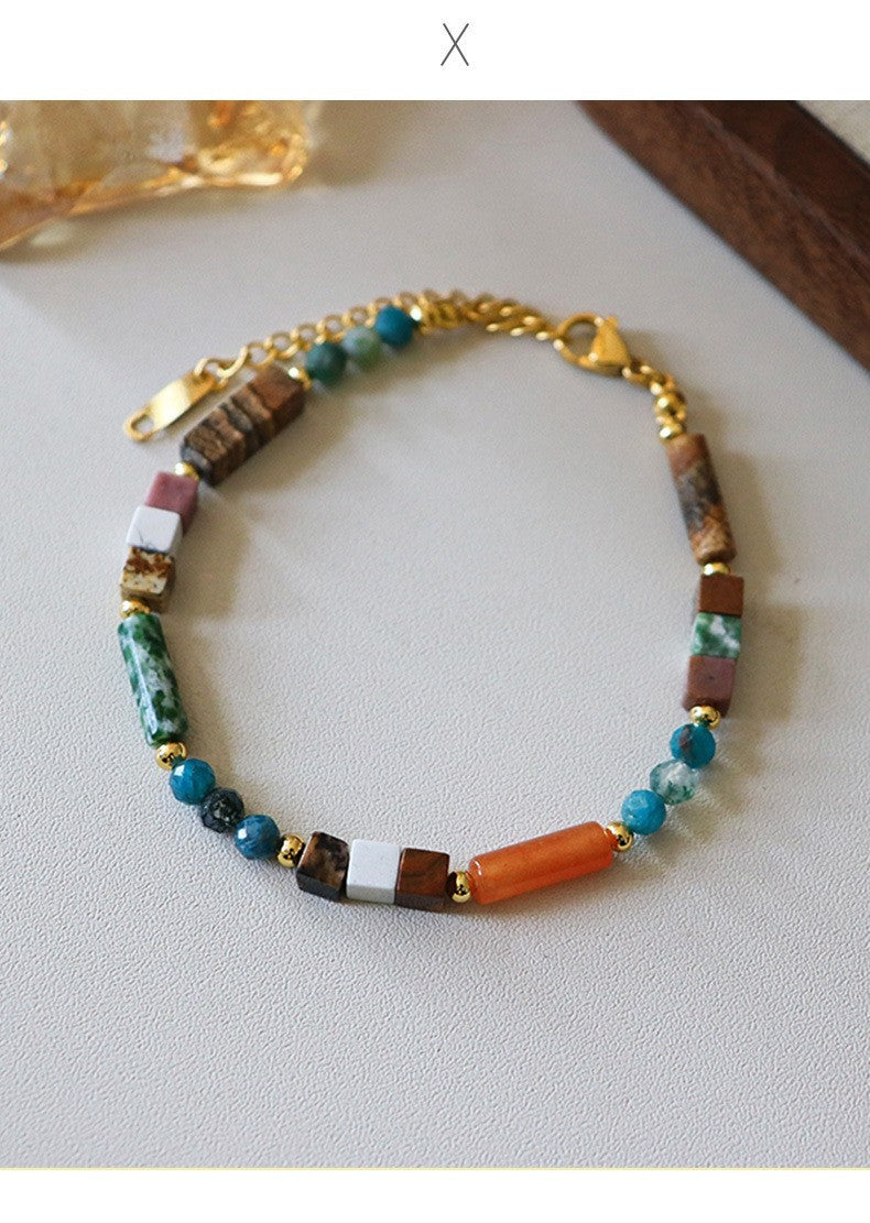 Vintage Personalized Natural Stone Beaded Necklace - jewelryweilin