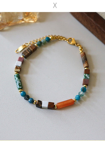 Vintage Personalized Natural Stone Beaded Necklace - jewelryweilin