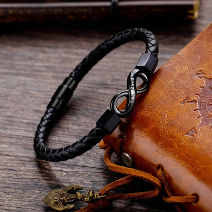 DIY engraved 8-character leather cord bracelet