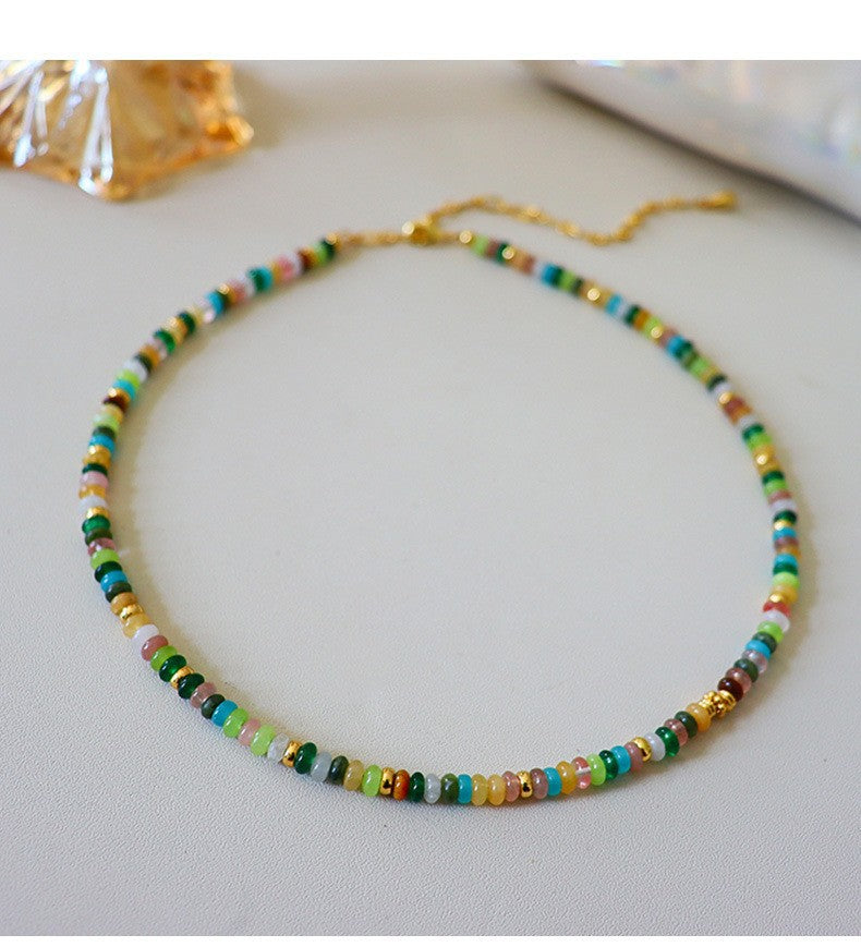 High-end exquisite vintage colorful abacus bead necklace - jewelryweilin