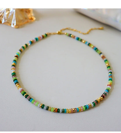 High-end exquisite vintage colorful abacus bead necklace - jewelryweilin
