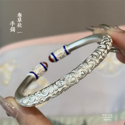New Chinese style curly grass pattern open bracelet