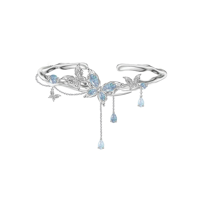 Ice blue butterfly bracelet