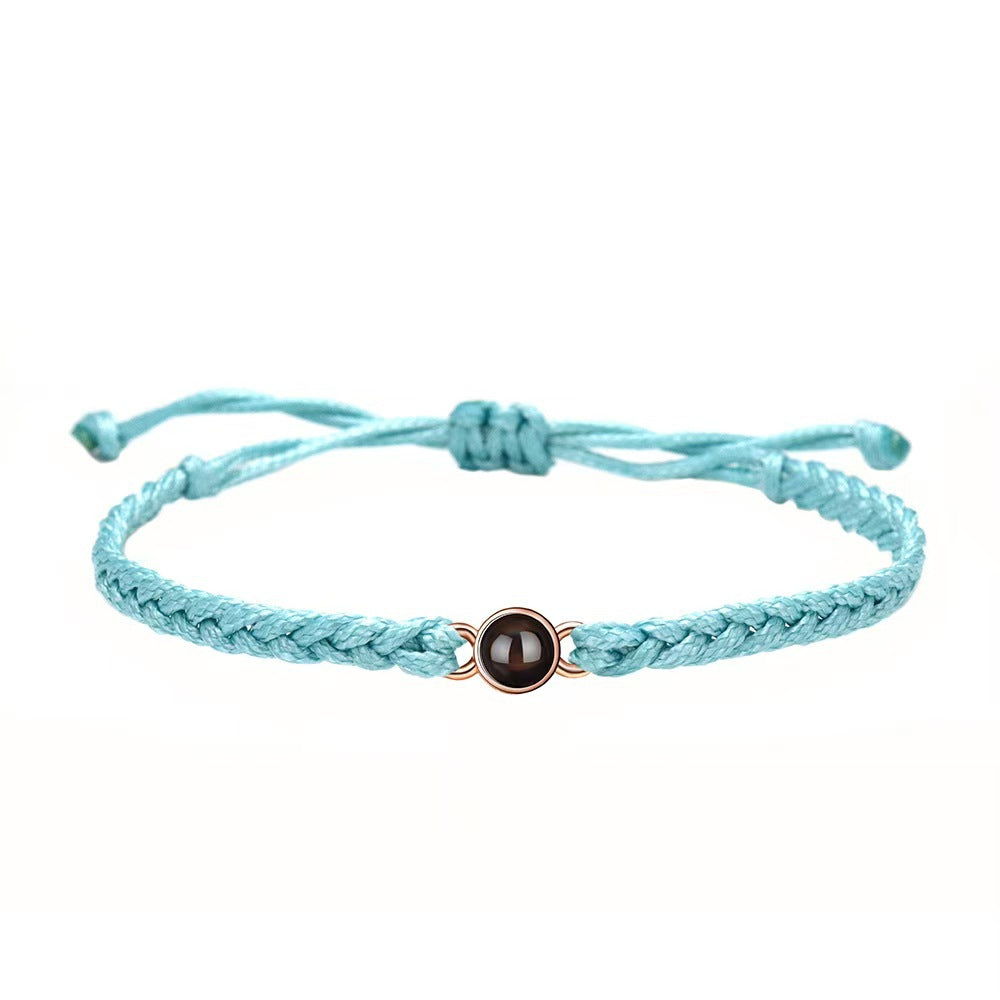 Photo projection hand-woven bracelet