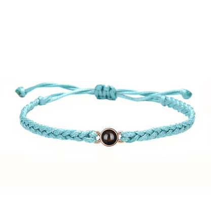 Photo projection hand-woven bracelet