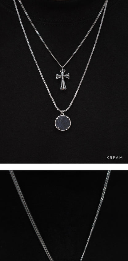 Zircon cross pendant hip-hop necklace