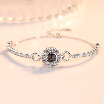 Photo projection zircon sunflower bracelet