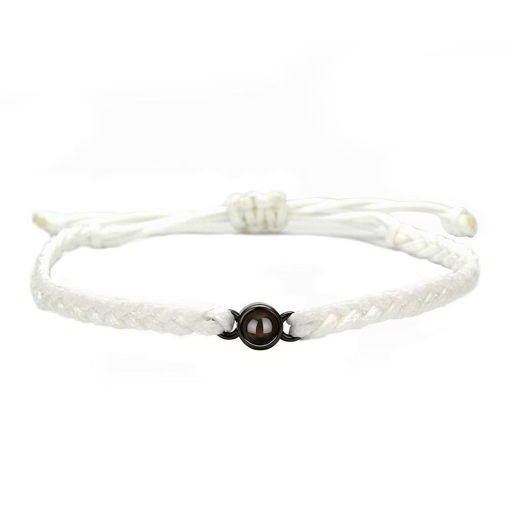 Photo projection hand-woven bracelet